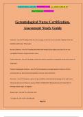 Gerontological Nurse Certification- Assessment Study Guide