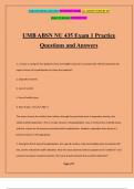 UMB ABSN NU 435 Exam 1 Practice Questions and Answers