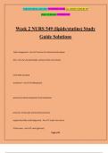 Week 2 NURS 549 (lipids/statins) Study Guide Solutions