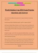 World Scholars Cup 2024 Exam Practice Questions and Answer