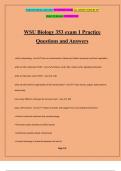 WSU Biology 353 exam 1 Practice Questions and Answers