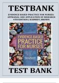 TEST BANK FOR EVIDENCE BASED PRACTICE FOR NURSES APPRAISAL AND APPLACATION OF RESEARCH  4TH EDITION BY SCHMIDT BROWN  WITH ALL CHAPTERS COMPLETE GUIDE A+