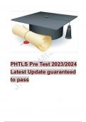 PHTLS Pre Test 2023/2024 Latest Update guaranteed to pass