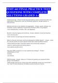 INMT 441 FINAL PRACTICE TEST QUESTIONS WITH COMPLETE SOLUTIONS GRADED A+ 