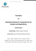 Test Bank for Educational Research Competencies for Analysis and Applications 12th Edition by Geoffrey E. Mills