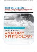 Test Bank Complete_ Principles of Anatomy and Physiology 15th Edition, (2018) By Gerard J. Tortora & Bryan H. Derrickson All Chapter 1-29| Verified