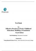 Test Bank For Effective Practices in Early Childhood Education Building a Foundation 4th Edition By Sue Bredekamp