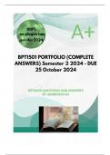 BPT1501 PORTFOLIO (COMPLETE ANSWERS) Semester 2 2024 - DUE 25 October 2024; 100% TRUSTED Complete, trusted solutions and explanations.