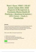 Final Exam Week 5 - 8: NR607 / NR 607 Diagnosis & Management in Psychiatric-Mental Health III Practicum Exam (Latest 2024 / 2025 Updates STUDY BUNDLE WITH COMPLETE SOLUTIONS) | 100% Correct | Grade A - Chamberlain