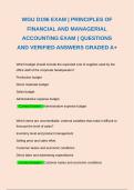 WGU D196 EXAM | PRINCIPLES OF FINANCIAL AND MANAGERIAL ACCOUNTING EXAM | QUESTIONS AND VERIFIED ANSWERS GRADED A+ 