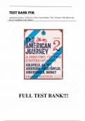 Test Bank for American Journey: A History of the United States, The, Volume 2 (Since 1865) 8th Edition by David Goldfield, Carl Abbott, All Chapters |Complete Guide A+ 