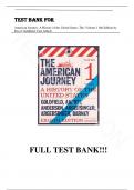 Test Bank for American Journey: A History of the United States, The, Volume 1 To 1877,  8th Edition by David Goldfield , Carl Abbott, All Chapters 1-31 |Complete Guide A+