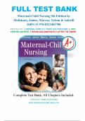 TEST BANK MCKINNEY; EVOLVE RESOURCES FOR MATERNAL-CHILD NURSING, 5TH EDITION TEST BANK