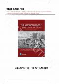 Test Bank for The American People: Creating a Nation and a Society: Concise Edition, Volume 1 (8th Edition) 8th Edition, by Gary B Nash, Julie Roy Jeffrey, John R. Howe, Allan M. Winkler, All Chapters |Complete Guide A+