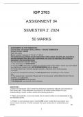 IOP3703 ASSIGNMENT 4 SEMESTER 2 2024 WRITTEN ANSWERS