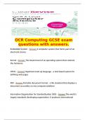   OCR Computing GCSE exam questions with answers.