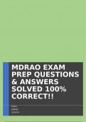 MDRAO EXAM PREP QUESTIONS & ANSWERS SOLVED 100% CORRECT!!