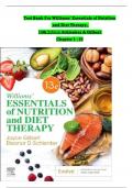 TEST BANK For Williams' Essentials of Nutrition and Diet Therapy, 13th Edition Schlenker & Gilbert, Verified Chapters 1 - 25, Complete Newest Version