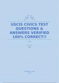 USCIS CIVICS TEST QUESTIONS & ANSWERS VERIFIED 100% CORRECT!!