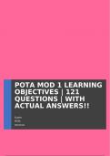 POTA MOD 1 LEARNING OBJECTIVES | 121 QUESTIONS | WITH ACTUAL ANSWERS!!