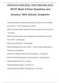 BCOT Week 4 Exam Questions and Answers 100% Solved | Graded A+