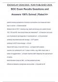 BOC Exam Recalls Questions and Answers 100% Solved | Rated A+