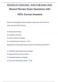 Bonent Review Exam Questions with 100% Correct Answers