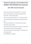 BONENT STAR REVIEW Exam Questions with 100% Correct Answers