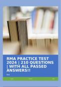 RMA PRACTICE TEST 2024 | 210 QUESTIONS | WITH ALL PASSED ANSWERS!!