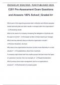 C201 Pre-Assessment Exam Questions and Answers 100% Solved | Graded A+