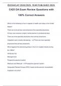 C425 OA Exam Review Questions with 100% Correct Answers