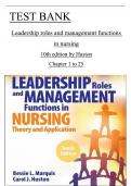 Leadership Roles and Management Functions in Nursing 10th Edition Bessie L. Marquis, Carol j. Huston Test Bank questions with correct answers  ISBN:9781496349798