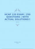 HCAP 120 EXAM | 250 QUESTIONS | WITH ACTUAL SOLUTIONS!!