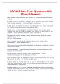 NBC-HIS Prep Exam Questions With Correct Answers