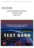 TEST BANK For Operations and Supply Chain Management, 17th Edition by (F. Robert Jacobs, 2024), Verified Chapters 1 - 22, Complete Newest Version, ISBN10: 1265071276 | ISBN13: 9781265071271 