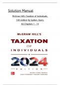 Solution Manual McGraw-Hill's Taxation of Individuals, 15th Edition By Spilker, Ayers All Chapters 1 to 14 complete Verified editon ISBN: 9781265364816