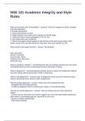 NSE 101 Academic Integrity and Style Rules Questions and Answers Ra