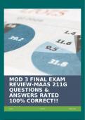 MOD 3 FINAL EXAM REVIEW-MAAS 211G QUESTIONS & ANSWERS RATED 100% CORRECT!!