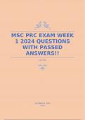 MSC PRC EXAM WEEK 1 2024 QUESTIONS WITH PASSED ANSWERS!!