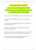 Certified Public Health   Exam Solved Questions With  Revised Correct Detailed Answers  >> BRAND NEW VERSION!! 