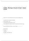 CAMS - Michigan Church of God - Study Guide Questions and Answers