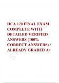 HCA 120 FINAL EXAM COMPLETE WITH DETAILED VERIFIED ANSWERS (100% CORRECT ANSWERS) / ALREADY GRADED A+