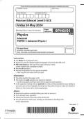 EDEXCEL Physics 9PH0 01 Paper 1: question-paper Advanced Physics I   May 2024