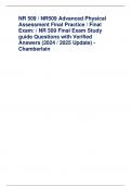 NR 509 / NR509 Advanced Physical Assessment Final Practice / Final Exam: / NR 509 Final Exam Study guide Questions with Verified Answers (2024 / 2025 Update) - Chamberlain