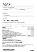 AQA GCSE ENGLISH LANGUAGE Paper 1 JUNE 2024 QUESTION PAPER