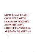   NR511 FINAL EXAM COMPLETE WITH DETAILED VERIFIED ANSWERS (100% CORRECT ANSWERS) / ALREADY GRADED A+