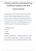 CCDS Exam Questions with 100% Correct Answers