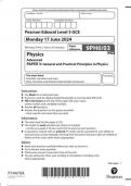 EDEXCEL Physics 9PH0 03 Paper 3: question-paper General and Practical Principles in Physics  June  2024