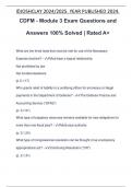 CDFM - Module 3 Exam Questions and Answers 100% Solved | Rated A+