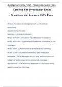 Certified Fire Investigator Exam Questions and Answers 100% Pass